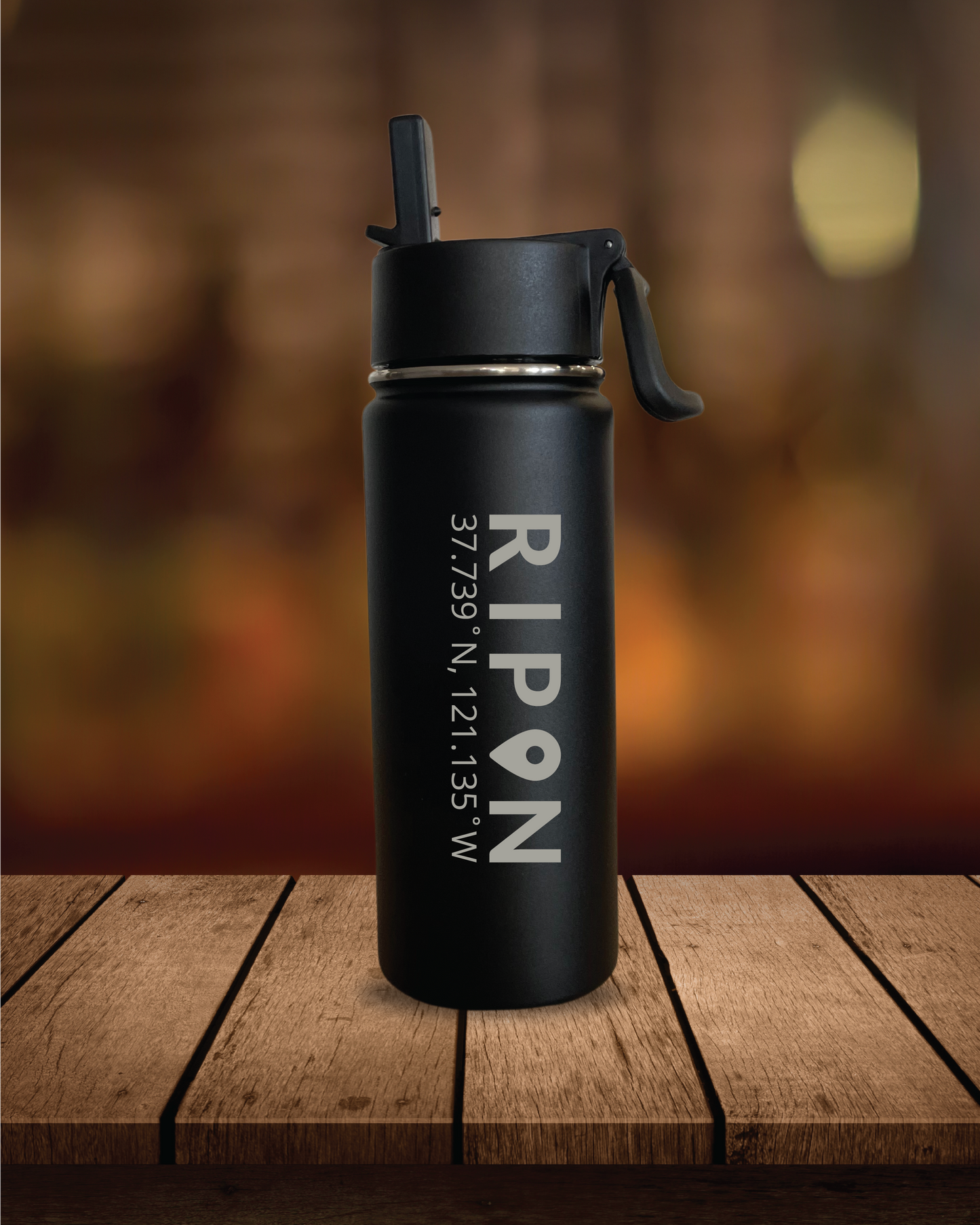 Ripon Coordinates Metal Water Bottle